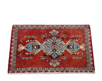 3x2 Rug, Mini Rug, Entryway Rug, Turkish Rug, Kashan Rug, Red Rug ...