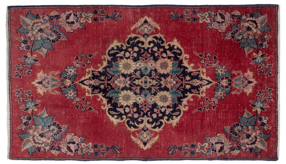 Red Turkish Style Rug 2x4 Rug, Mini Rug, Entryway Rug, Turkish Rug, Anatolian Rug, Red Rug ...
