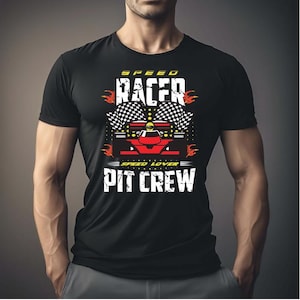 T-shirt Speed Racer Pit Crew, Classic Car Racing Graphic T-shirt, verjaardagscadeau voor hem, T-shirt sportwagen aanwezig voor vriend