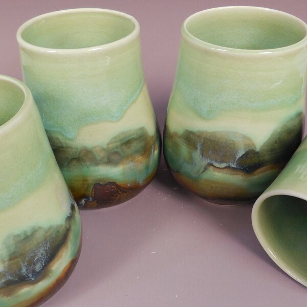 Enchanted Journey II Stem Less Wine Goblets--Set of Four