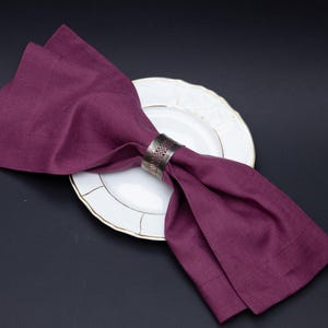 Linen Napkins wine red Pure Soft Natural Cloth for Dinner Table Setting for Gift for her idea - Hosting home decor