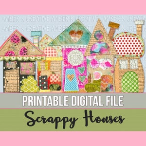 Scrappy Houses Art Journal Printables