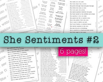 Afdrukbare zinnen in Art Journal: She Sentiments Paper Crafts (pdf-patroon)