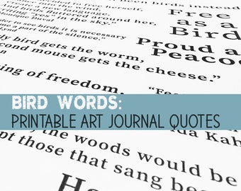 Bird Words | Printable Journal Quotes