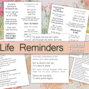 Levensherinneringen afdrukbare Art Journal-citaten | Gevoelens digitale postzegels