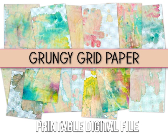 Printable Grungy Grid Journal Papers Art Journal Printable | Etsy