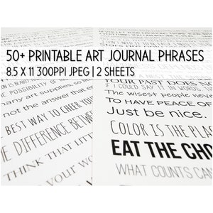 Afdrukbare Art Journal-zinnen | Digitale Postzegels Gevoelens
