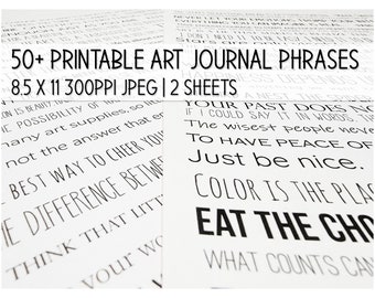 Printable Art Journal Phrases | Digital Stamps Sentiments