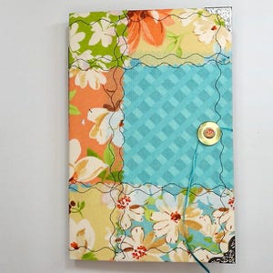 J53 Mixed Media Journal: Stitched Floarl Patchwork Cover 84 Pages