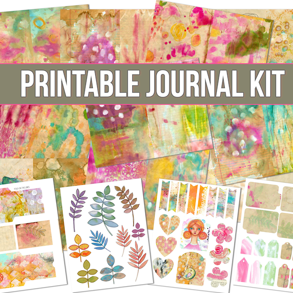 Printable Journal Kit - Art Journal Printable - Junk Journal Art Papers