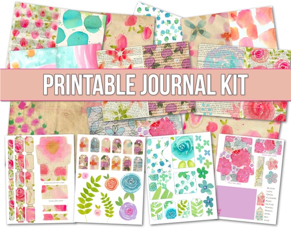 Printable Journal Kit 2 Art Journal Printable Junk Journal Greeting Cards  Ephemera 
