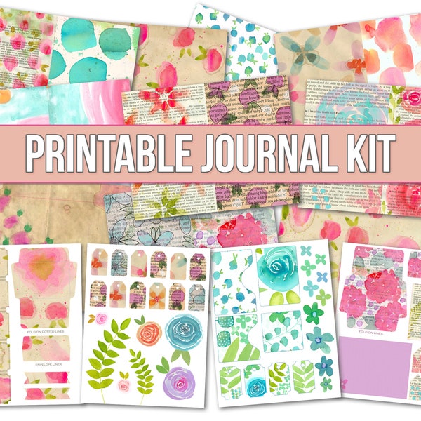 Printable Journal Kit 2- Art Journal Printable | Junk Journal - Greeting Cards - Ephemera