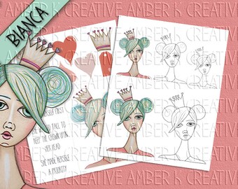 Art Journal Printables Mixed Media Girl Violet | Etsy