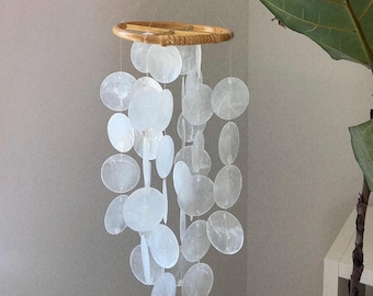 Capiz Shell Wind Chime – Dreamy Boho Coastal Hanging Decor for Home & Garden