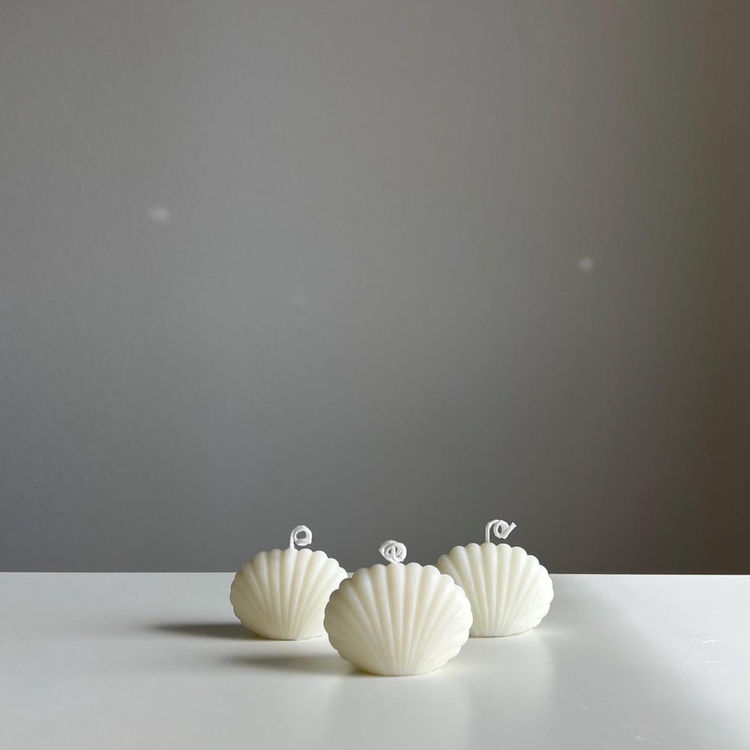 Mini Shell Candle: Coastal Decor, Beach Wedding Favors - Etsy