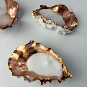 Beach Wedding Candle Decor・Oyster Shell Candle Favors・Bridesmaid Gifts・Coastal Table Centerpiece・Nautical Wedding Ideas