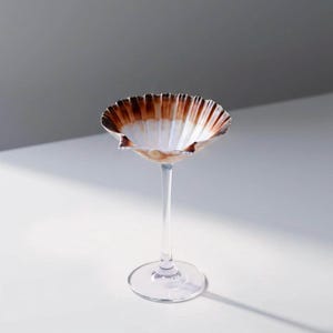 Seashell Dessert Glasses for Hosting, Appetizer Serving Cups, Coastal Party Tableware, Unique Shell Glass for Fruit & Cream