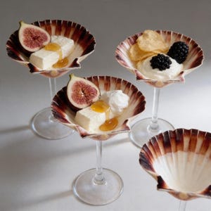 Handmade Scallop Shell Appetizer Bowls Coastal Wedding, Seashell Snack Dishes for Hors d’oeuvres, Beach Event Serving Cups Charcuterie