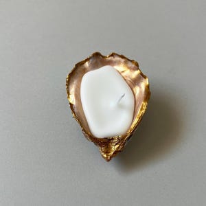 Oyster Shell Candle: Gold Coastal Decor, Unscented Candle