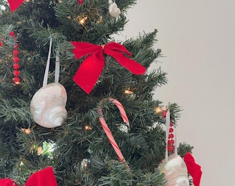 Seashell Christmas Ornaments Set – Unique Beach Christmas Gift, Coastal Holiday Gift Idea, Ocean-Inspired Christmas Gift