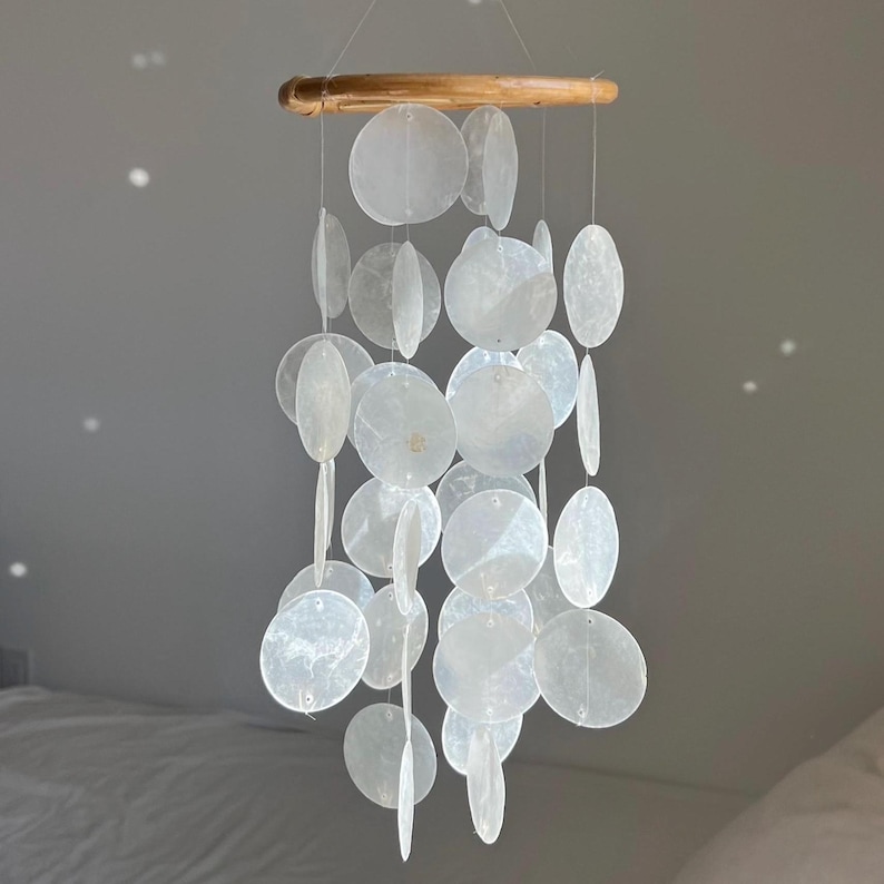 Dreamy Capiz Shell Wind Chime for Boho Vibes and Coastal Charms