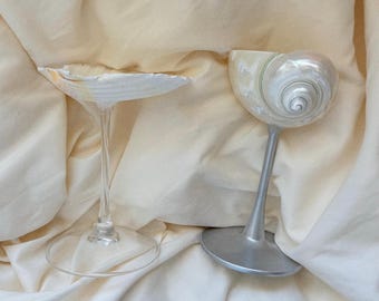 Handmade Seashell Wine Glass: Coastal Wedding Tableware