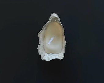 Oyster Shell Candle, Coastal Home Decor, Beach Wedding Favor, Seashell Candle Gift, Luxury Gift Packaging, Handmade Coastal Candle