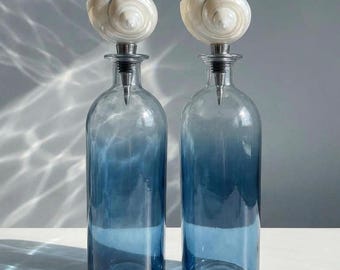 Seashell Wine Bottle Stopper Set, Unique Hostess Gift, Coastal Wine Lover Gift, Shell Bottle Topper, Beach House Bar Decor
