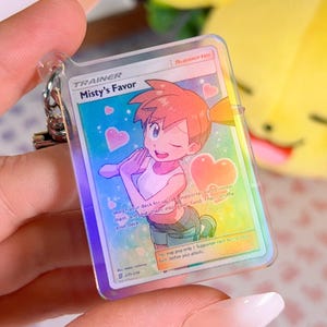 Porte-clés holographique miniature en acrylique Pokémon TCG 235 faveur de l'entraîneur Misty
