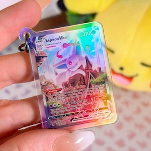 Porte-clés holographique en acrylique Mentali VMax 270 Carte miniature Pokémon Fusion TCG