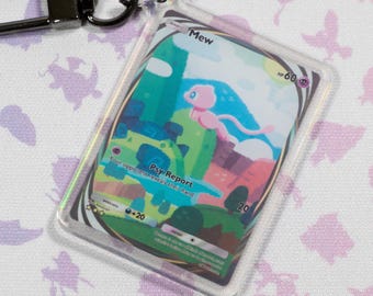 Holographic Acrylic Keychain Mew Card Pokémon TCG Pocket Miniature