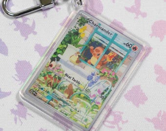 Charmander 044 SVP Promo Alt Art Miniature Pokémon TCG Card Holographic Acrylic Keychain