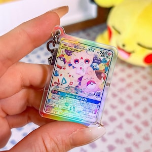 Porte-clés holographique en acrylique Pokémon TCG Togepi Cleffa Igglybuff GX 143a Éclipse Cosmique
