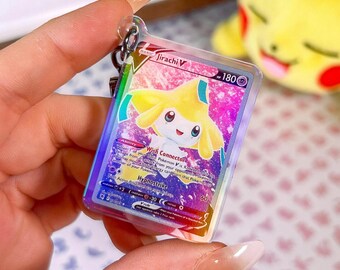 Jirachi V 170 Astral Radiance Pokémon TCG Card Holographic Acrylic Miniature Keychain