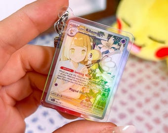 Lillie's Ribombee 164 Journey Together Pokémon TCG Acrylic Holographic Keychain