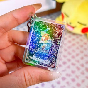 Porte-clés holographique en acrylique Magikarp 203 Paldea Pokémon évolué TCG