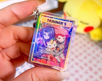 Team Rocket Jessie & James Japanese Promo Pokémon TCG Acrylic Holographic Keychain