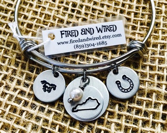 Kentucky Horse Bracelet, Kentucky Bracelet, Kentucky Jewelry, Horse Bracelet, Kentucky Derby, Kentucky, Kentucky Horses, KY Horse Racing