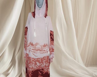 Hooded Abaya/prayer dress perfect for Ramadan dress come with an attached hijab and hoodie Regular fit