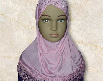 Muslim children Hijab for school kids hijabs 3-8 years old beautiful Hijab for children