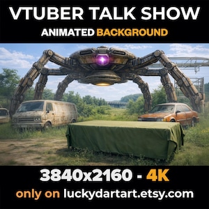 Arc Raiders VTuber Talk Show Animated Background 4K | Sci-Fi Stream Overlay | Digital Download | OBS