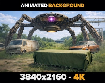 Animowane tło do Arc Raiders VTuber Talk Show 4K | Nakładka na strumień Sci-Fi | Pobieranie cyfrowe | OBS