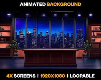 Sfondo animato del talk show VTuber: kit di streaming per Twitch e OBS