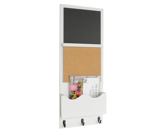 Legacy Studio Decor Message Center with Chalkboard, Cork Board and Large Mail Slot