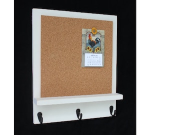 Cork Board - Bulletin Board - Message Board - Key Hooks - Key Holder - Key Hanger