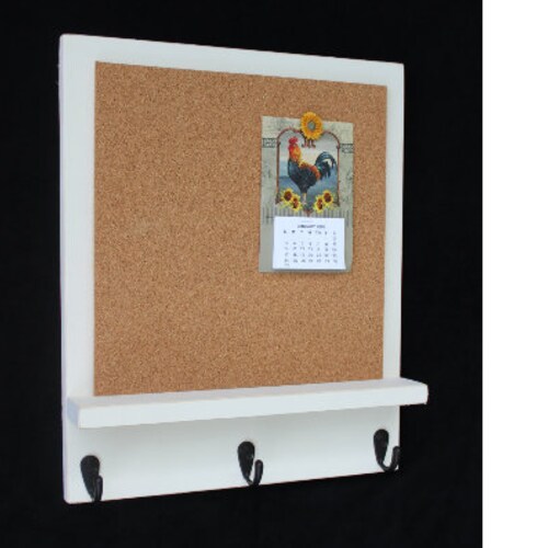 Cork Board Bulletin Board Message Board Key Hooks Key Etsy