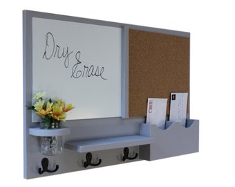 Mail Organizer -  Message Center - Cork Board - White Board -  Coat Rack - Mason Jar - Coat Hooks