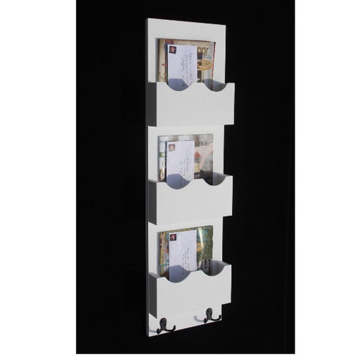 Triple Slot Mail Organizer Mail Sorter Mail and Key Holder Etsy