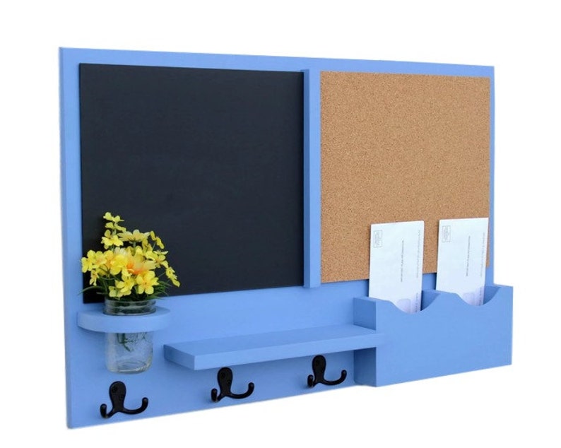 Mail Organizer Message Center Cork Board Chalk Board Etsy