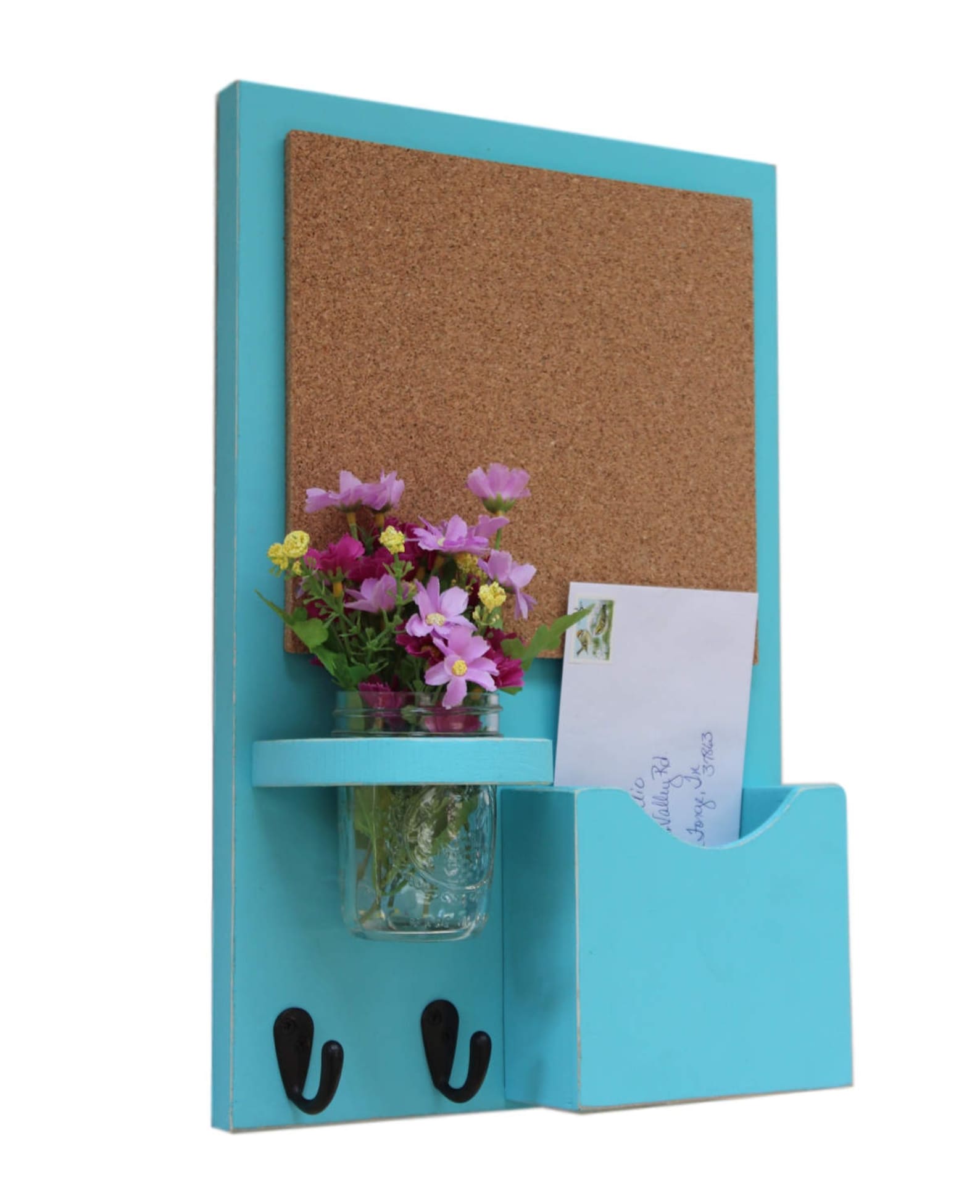 Cork Board Mail Organizer Mail and Key Holder Letter Etsy